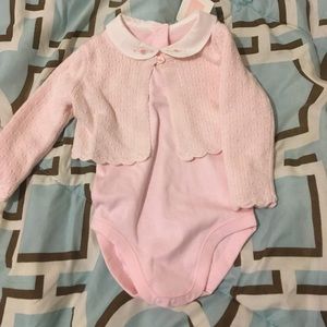 BNWT Janie & Jack pink two piece baby girl outfit